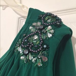 Emerald Studio Draped One Shoulder Formal Dress